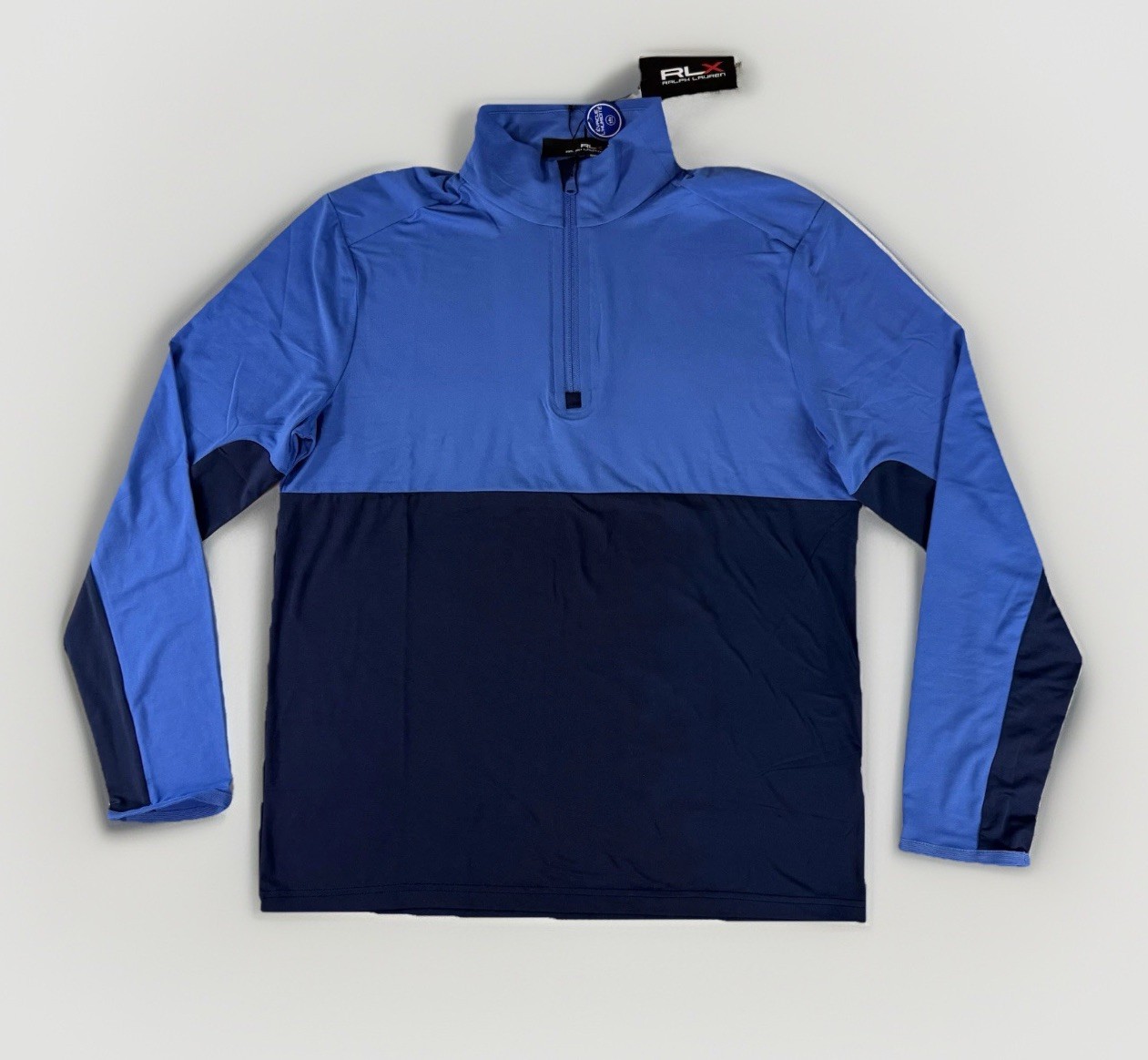 NWT RLX Ralph Lauren Performance Wicking Pullover Men’s Size M Blue 1/4 Zip gallery