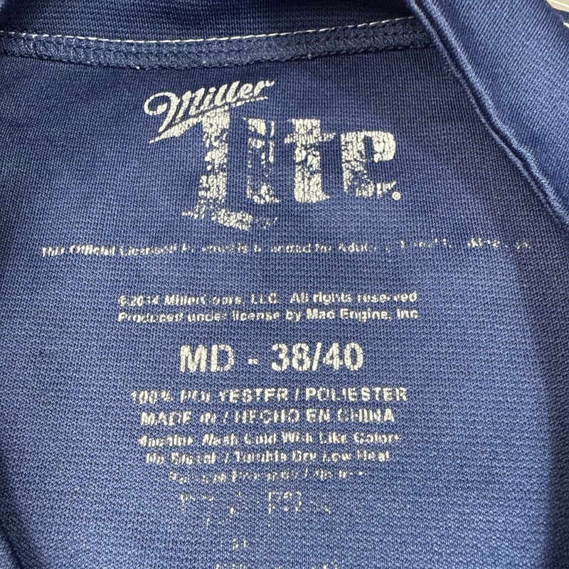 Miller Lite Shirt Mens Medium Blue Baseball Jersey Miller Time 75 Beer Graphic gallery
