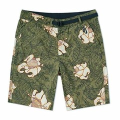 Nike Lab Men’s Size Small Hawaiian Floral Shorts With Belt – Olive Green/Black
