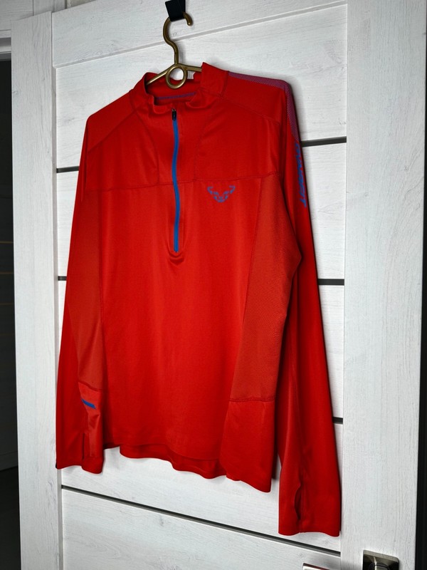 Dynafit React Dry 1/4 Zip Trail Running Shirt Men's Size L Red Long Sleeve Tee gallery