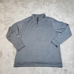 Mens XL Quarter Zip Long Sleeve Shirt Polyester Stretch MOFIZ Heather Gray