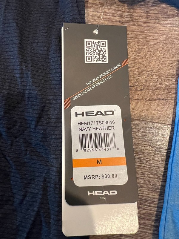 Head Reflective Running Shirts Hypertek Dri-Motion Mens M (X2) Blue gallery