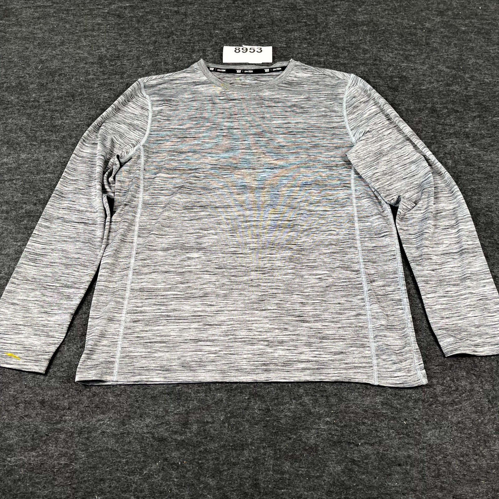 Tek Gear Dry Tek Shirt Mens Medium Heather Gray Crew Neck Performance Top Casual gallery