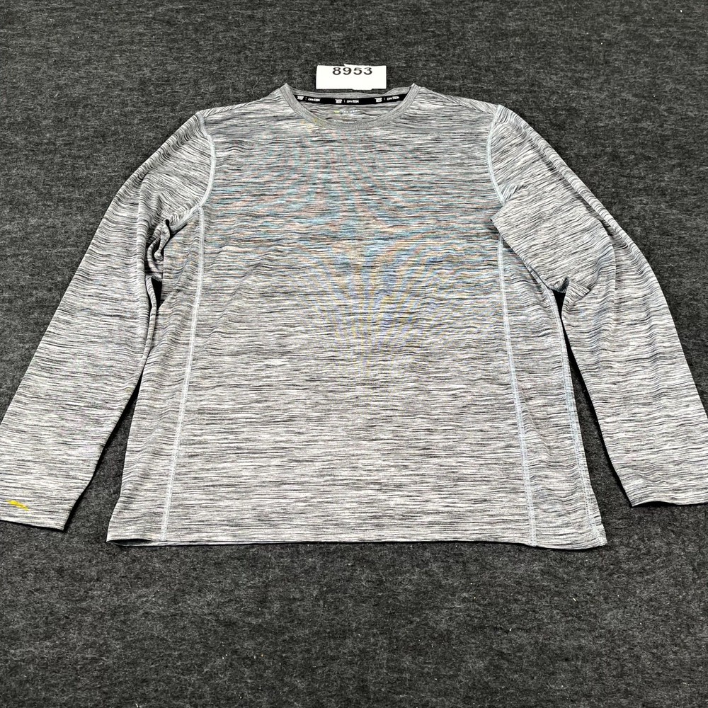 Tek Gear Dry Tek Shirt Mens Medium Heather Gray Crew Neck Performance Top Casual