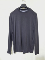 IBEX Men’s Heathered Black Merino Wool Long Sleeve Crew Base Layer Small