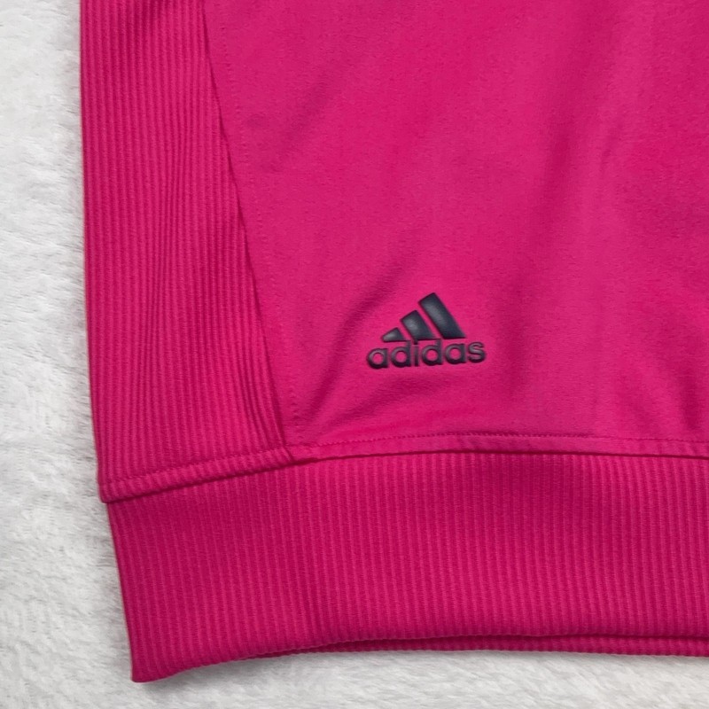 Adidas 1/4 Zip Sleeveless Pullover Men L Pink Golf Tagless Stand-Up Collar gallery