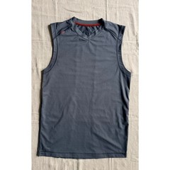 Rhone AG47 Silver Tech Sleeveless Shirt Tank Top Grey Mens M Workout V-Neck Gym