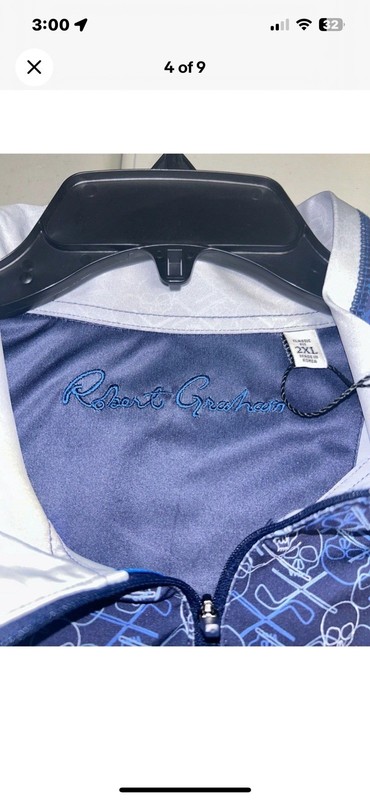 NWT's Robert Graham Clubhouse Golf Iron Skull Navy Blue Pullover XXL 2XL $188 gallery