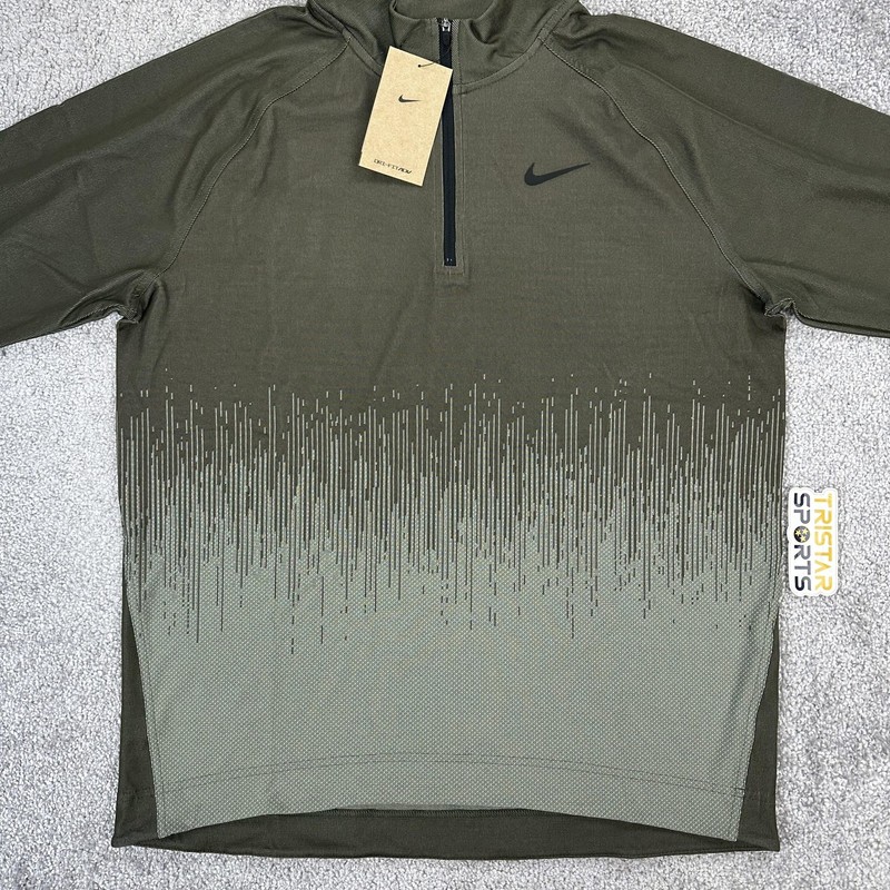 Nike Pullover Mens Medium Olive Dri-FIT ADV Golf 1/4 Zip Long Sleeve FD5833-325 gallery