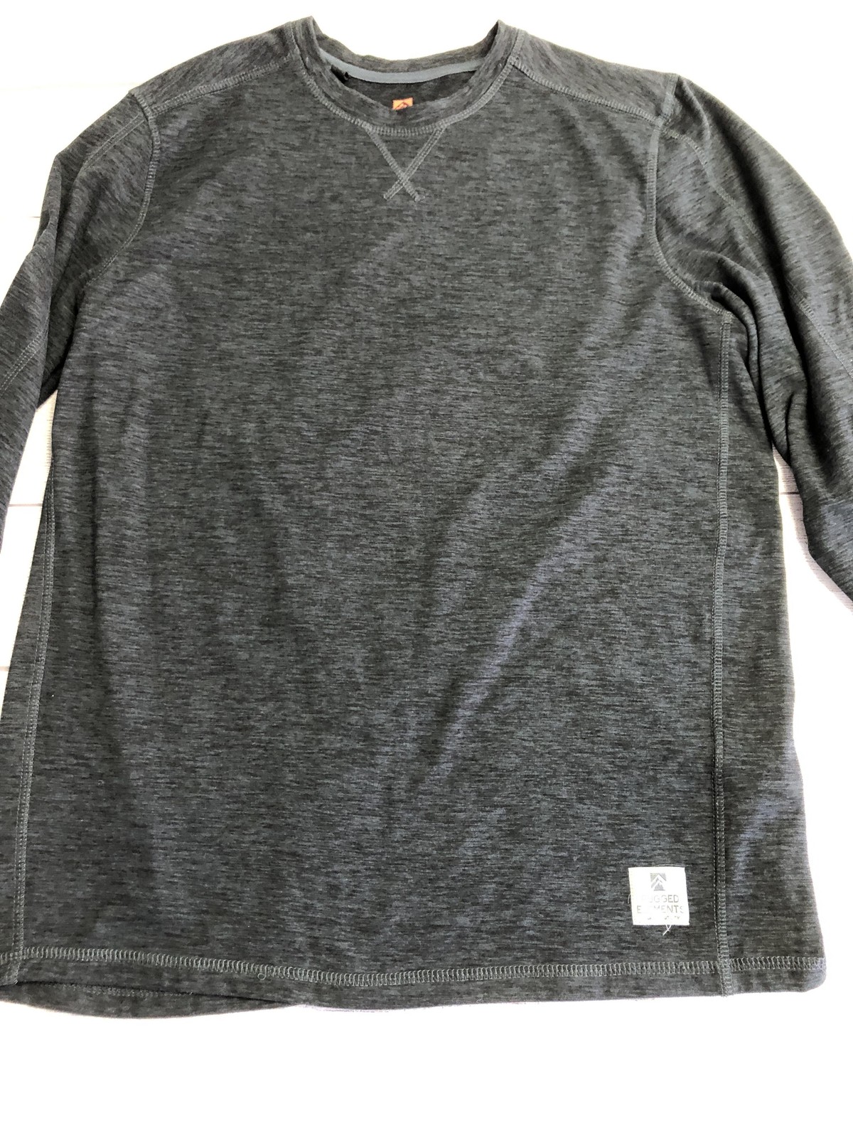Rugged Elements Pullover Mens Small Gray Long Sleeve Fleece Crew Neck Top gallery