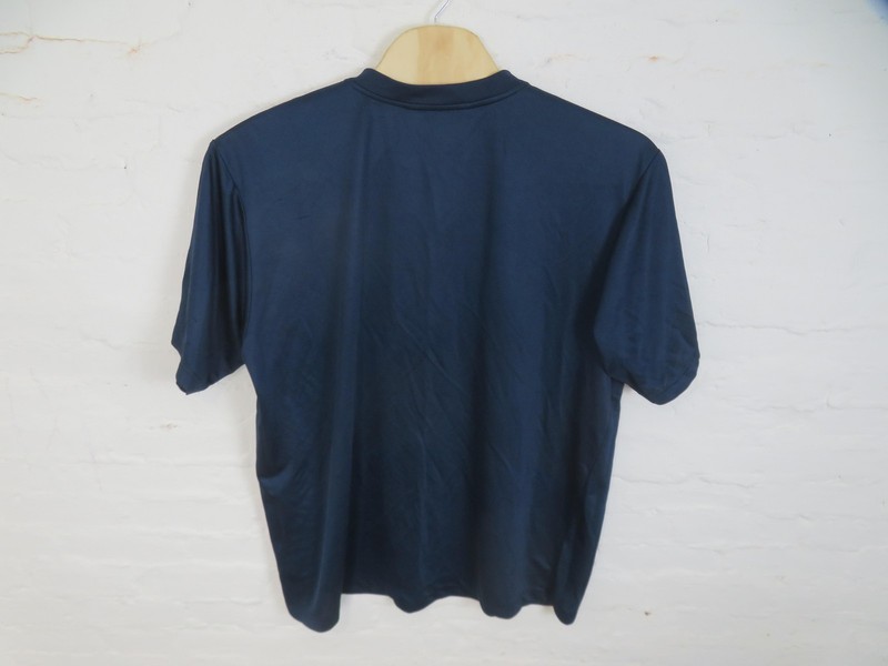 Vintage Nike Silver Tag Shirt Mens 3XL Blue Shiny Dazzle Center Logo Mesh Baggy gallery
