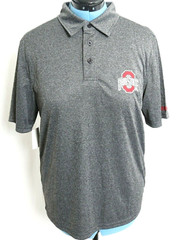 NEW Ohio State OSU Buckeyes Varsity Button Up Gray Golf Polo Shirt Men’s L