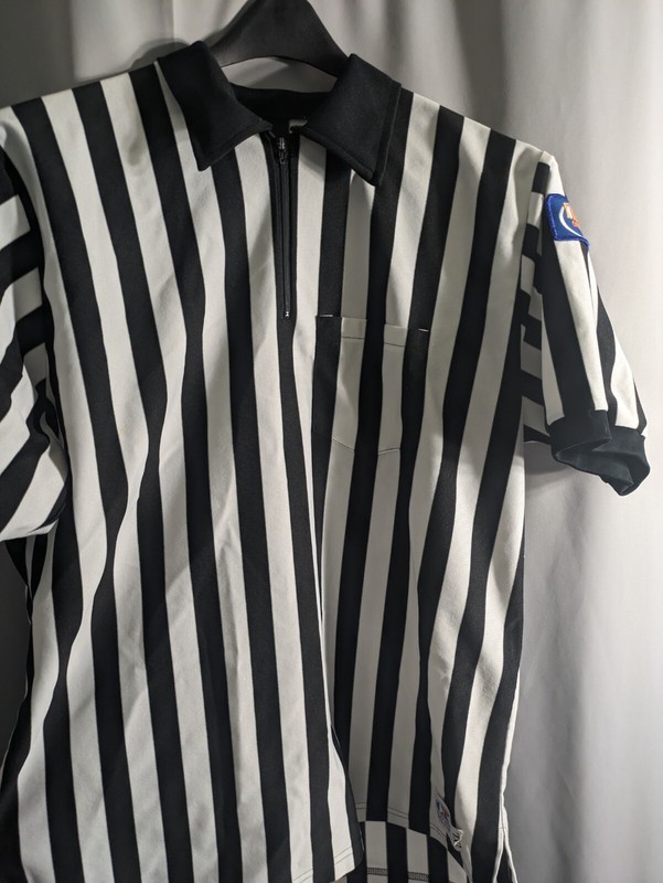 Cliff Keen Mens Referee Athletic Shirt Stripe Quarter Zip Shirt 2XL gallery
