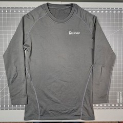 Tesla Gear Compression Shirt XXL Gray Raglan Thermal Fleece Lined Exercise Gym