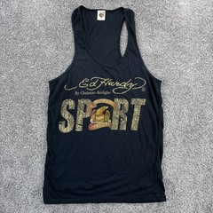 Ed Hardy Sport Tank Top Mens S Black Eagle Tattoo Sleeveless Christian Audigier