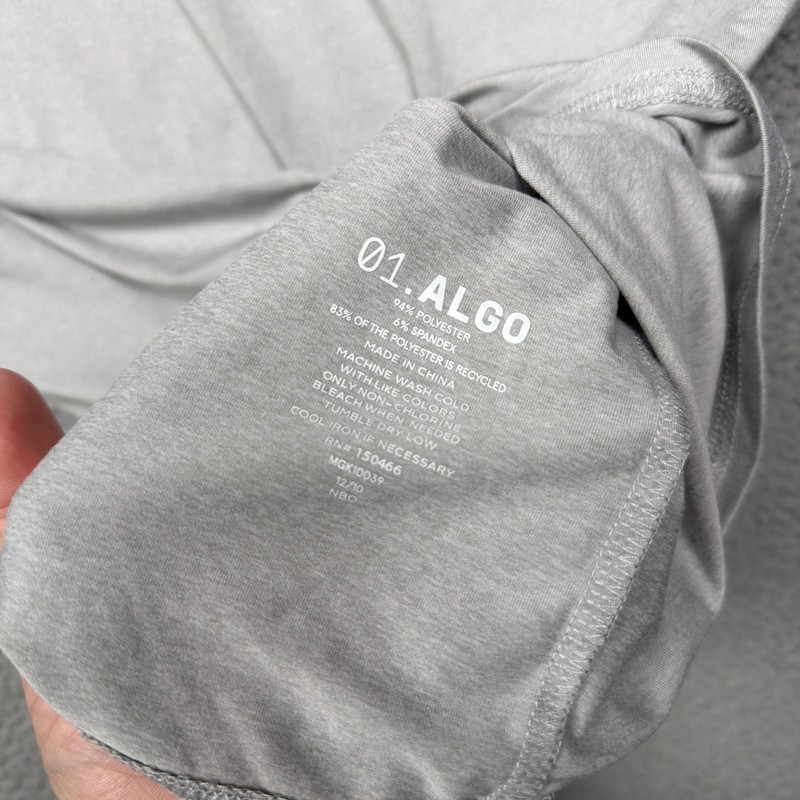 01. ALGO Performance Shirt Mens Medium Gray Training Athletic Raglan Sleeve gallery