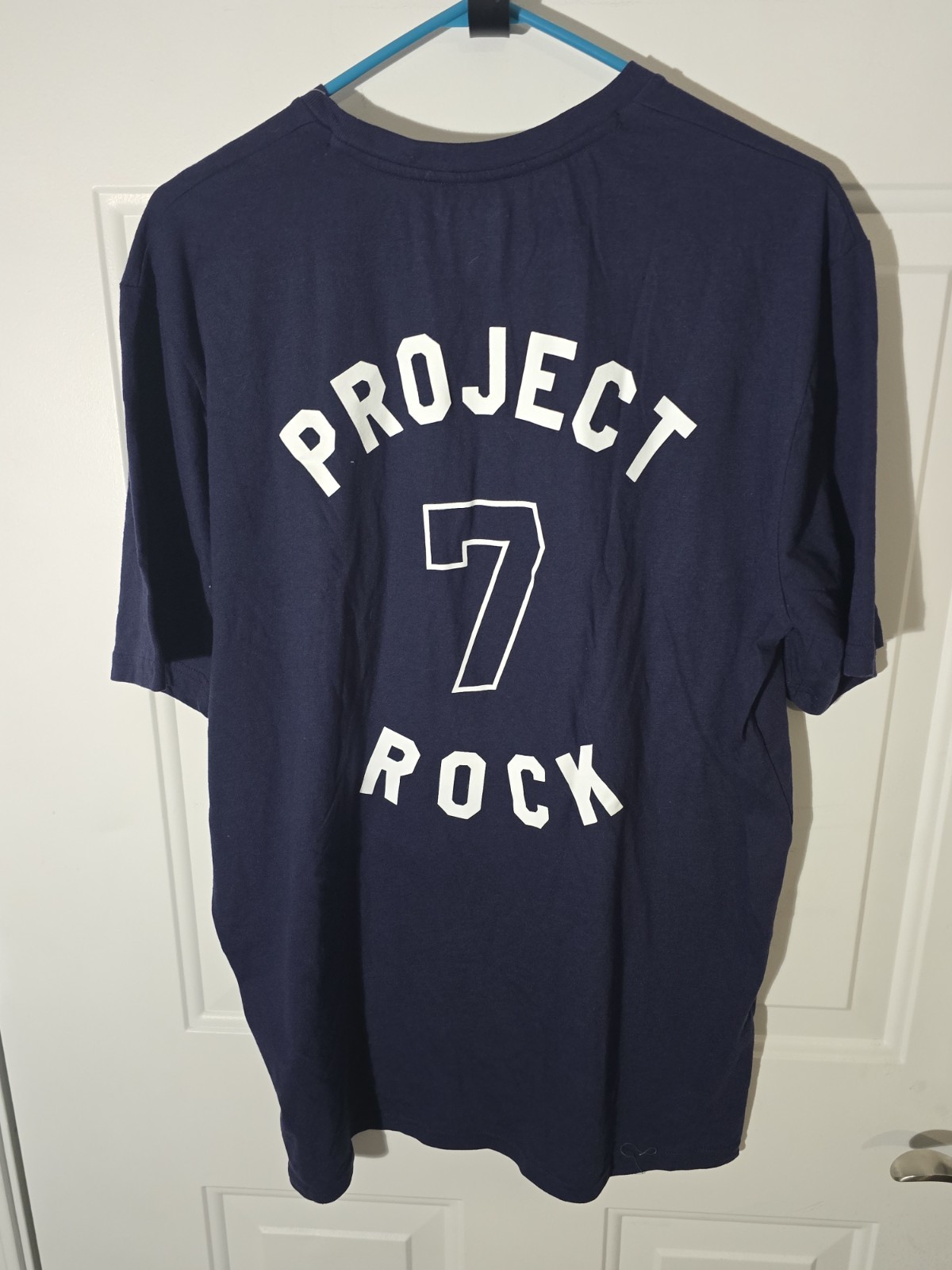 Under Armour Men's Project Rock 7 Short Sleeve T Shirt Midnight Navy NWT gallery