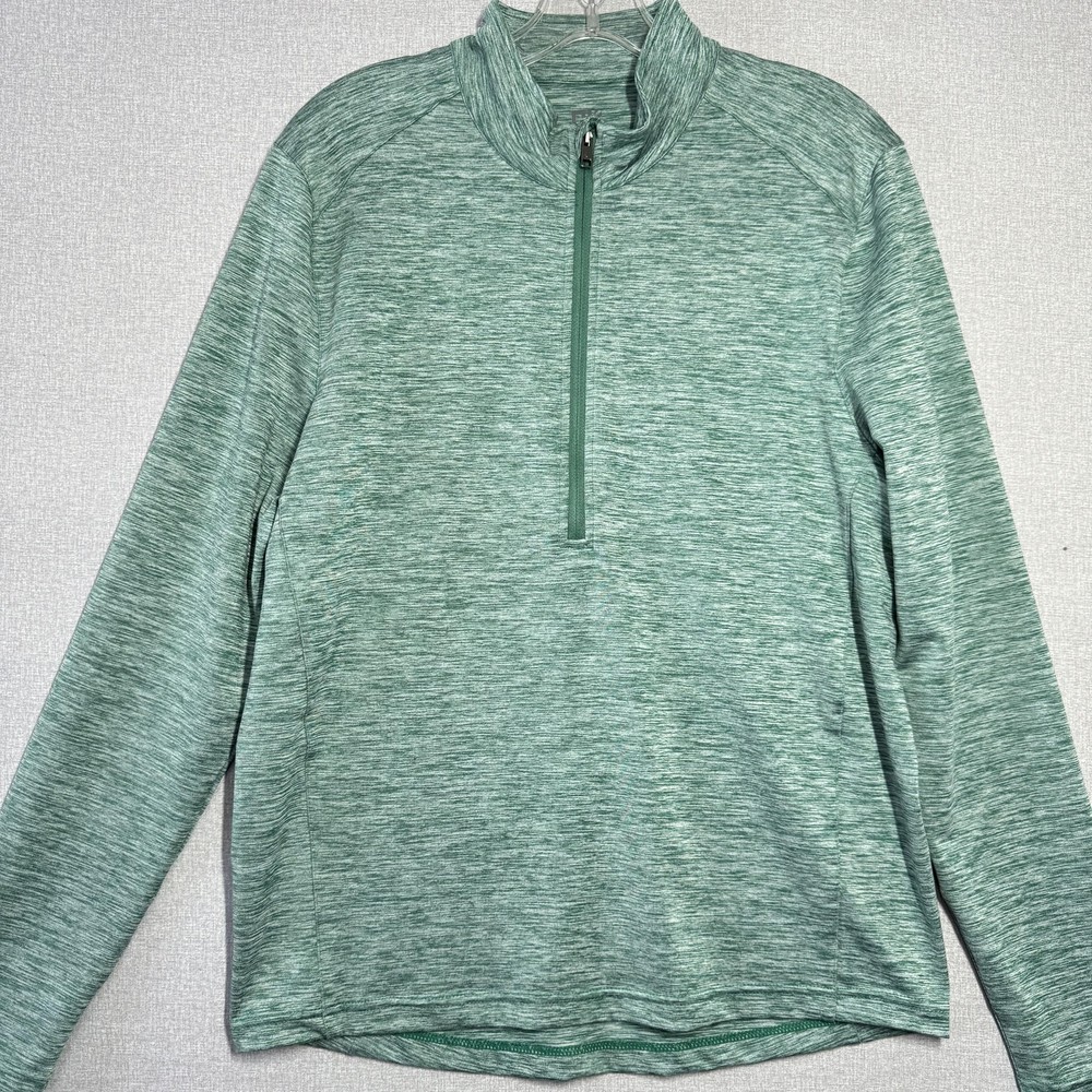 Graham Luxe Pullover Mens Small Green Quarter Zip Athletic Stretch Shirt Top