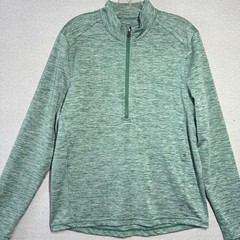Graham Luxe Pullover Mens Small Green Quarter Zip Athletic Stretch Shirt Top