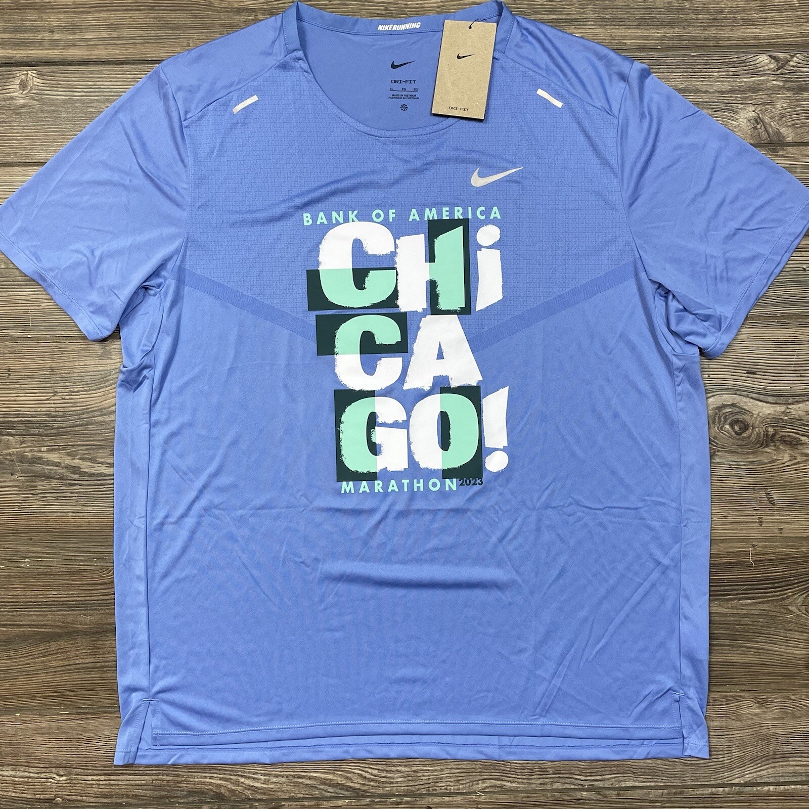 Nike Men's Dri-FIT Rise 365 Chicago Marathon Short Sleeve Running T-Shirt XL NWT gallery