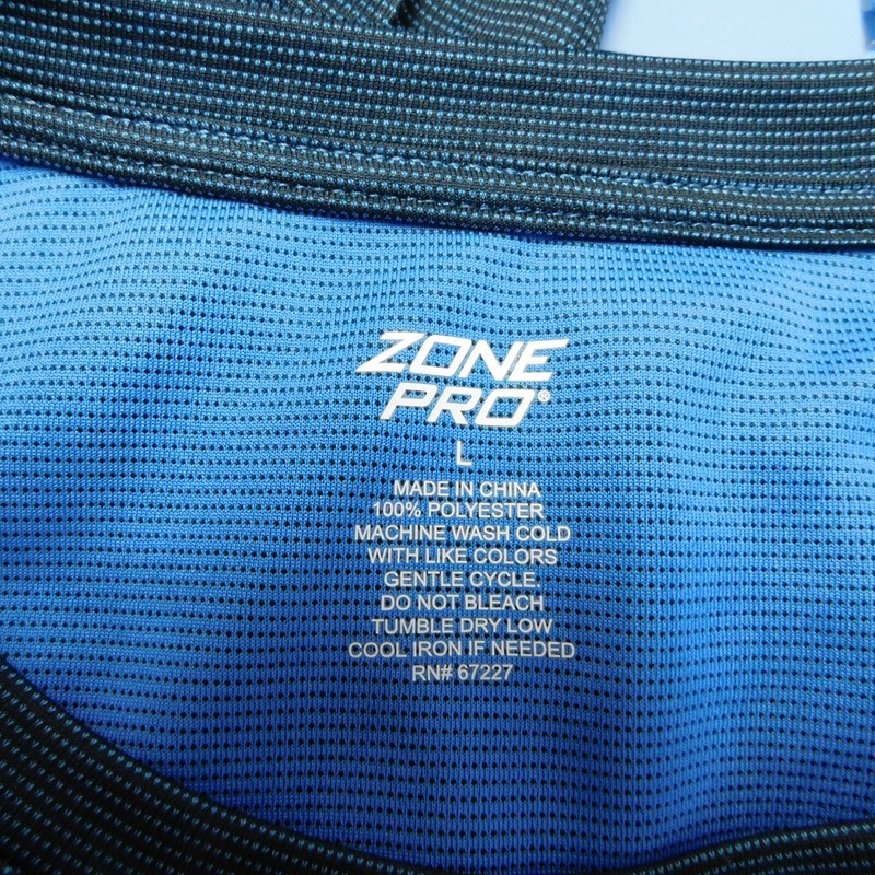 Zone Pro Sport Men's Short Sleeve Crew Neck Sport T-Shirt Blue, Large #1462 gallery