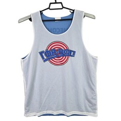 Mens Sport-Tek Reversible White & Blue Mesh Tank Top 100% Polyester Size XL