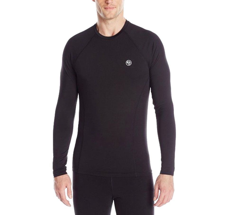 ClimateSmart Compression Shirt Men S Black Base Layer Thermal Long Sleeve Crew