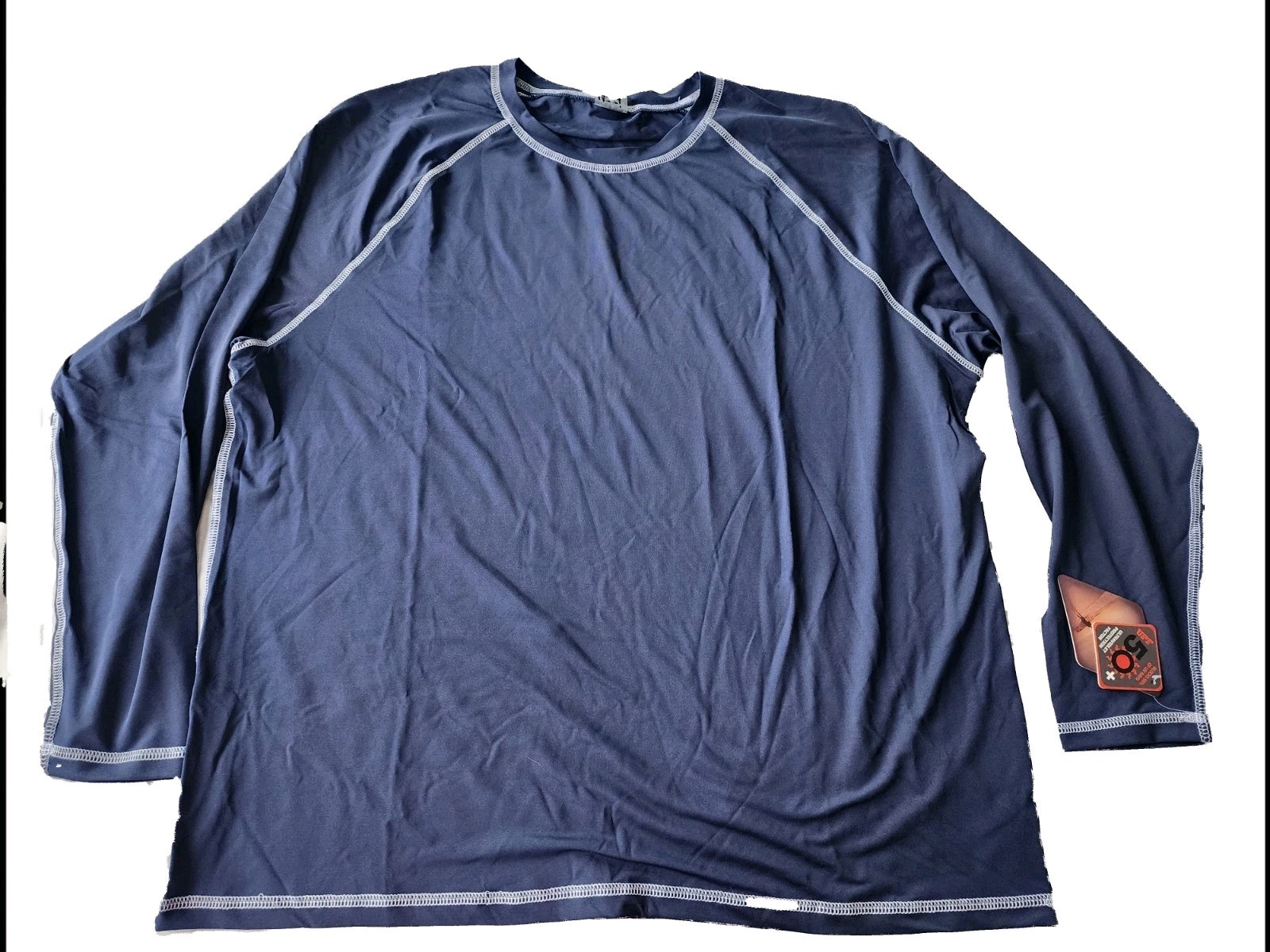NWT Uzzi Amphibious Gear SPF 50+ Rash Guard Men's Navy Active Surf Style 4701 S gallery