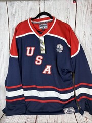 STEVE & BARRY’S USA Hockey Jersey #76 Sewn Patches USA NWT Men’s L 4th Of July