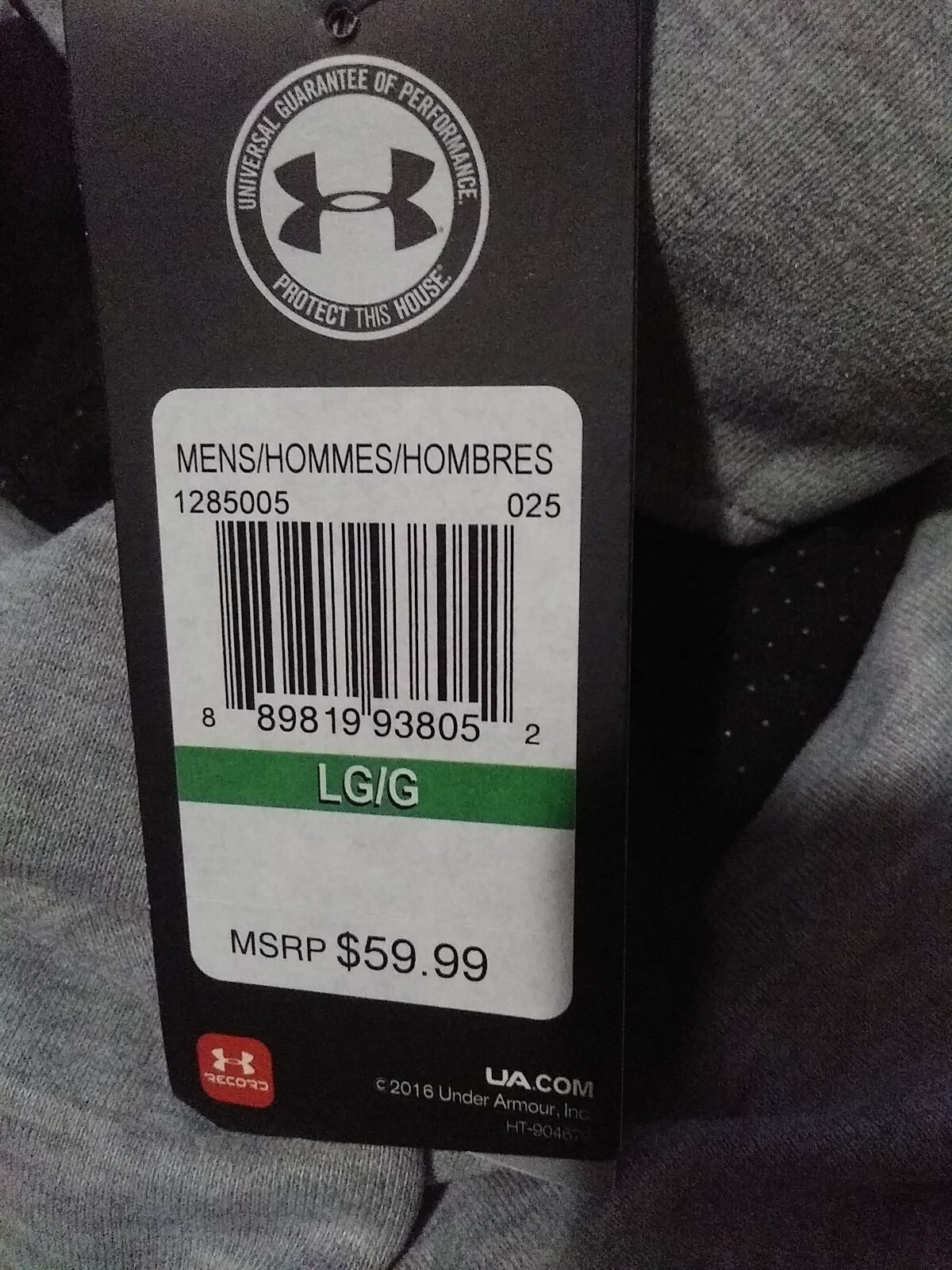 Under Armour SC30 Trey Area 1/4-Zip Shirt 1285005-025 Grey/Black Mens Size Large gallery