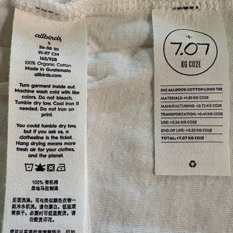 Allbirds NWT Men's Blizzard White All Good Cotton Logo T-Shirt Size S gallery