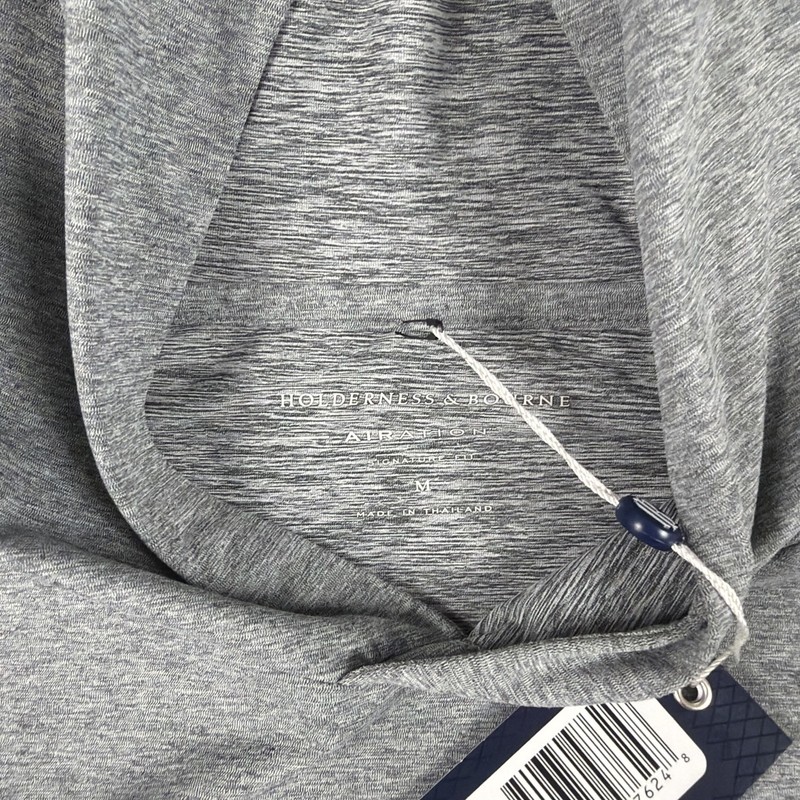 Holderness & Bourne Golf Hoodie Chest Logo Dunbar Medium Heathered Ivy NWT $150 gallery
