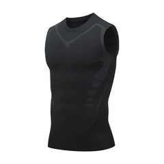 Men Compression Shirt Version Ionic Shaping Sleeveless Vest Sport Tank Top S-2XL