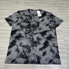 Puma Fairway Short Sleeve Active T-Shirt Mens Large Cool Dark Gray Tie-Dye $35