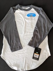 3x VINTAGE WHITE GREY RAWLINGS RAGLAN SHIRT 3/4 SLEEVE BASEBALL GRAY MENS SMALL