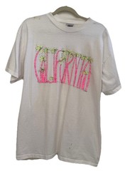 Vintage Oneita California Shirt Mens XXL White Single Stitch Beach 90s Palm Tree