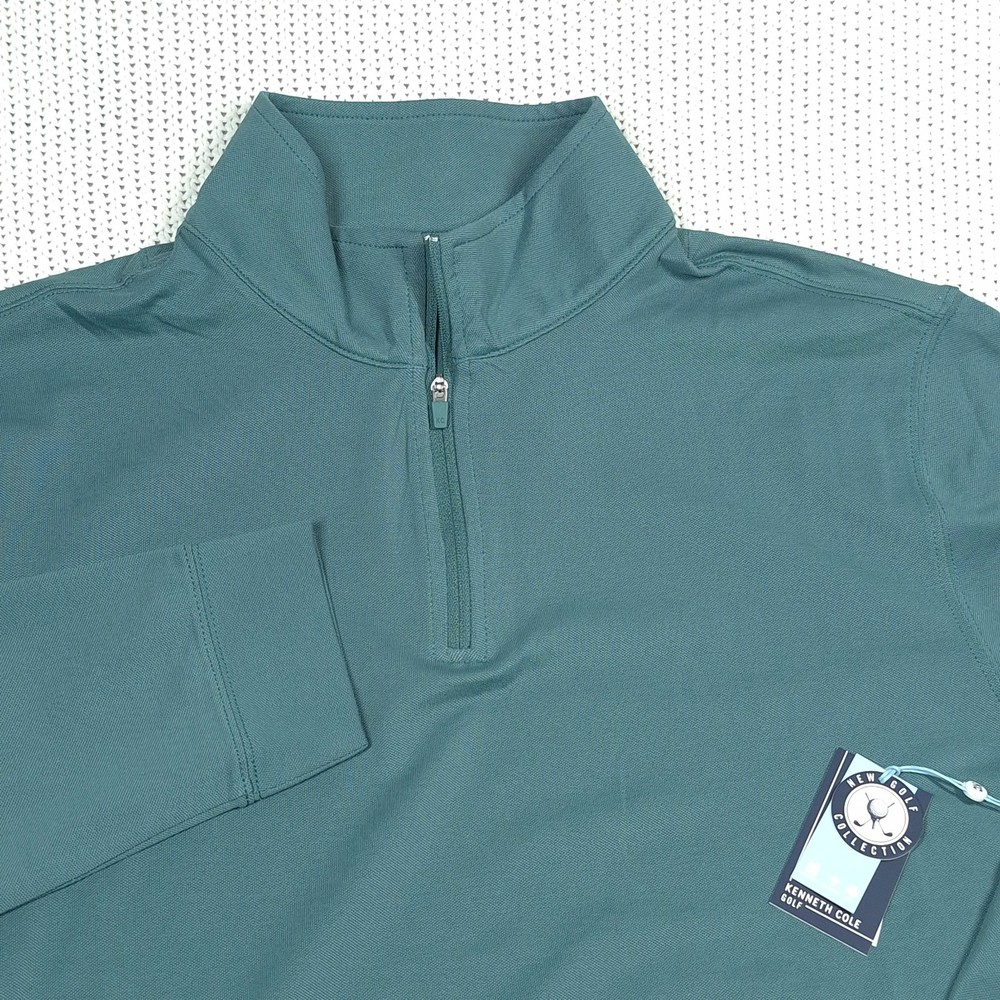 Kenneth Cole Golf Performance 1/4 Zip Pullover Stretch Wicking Green Sz. Large