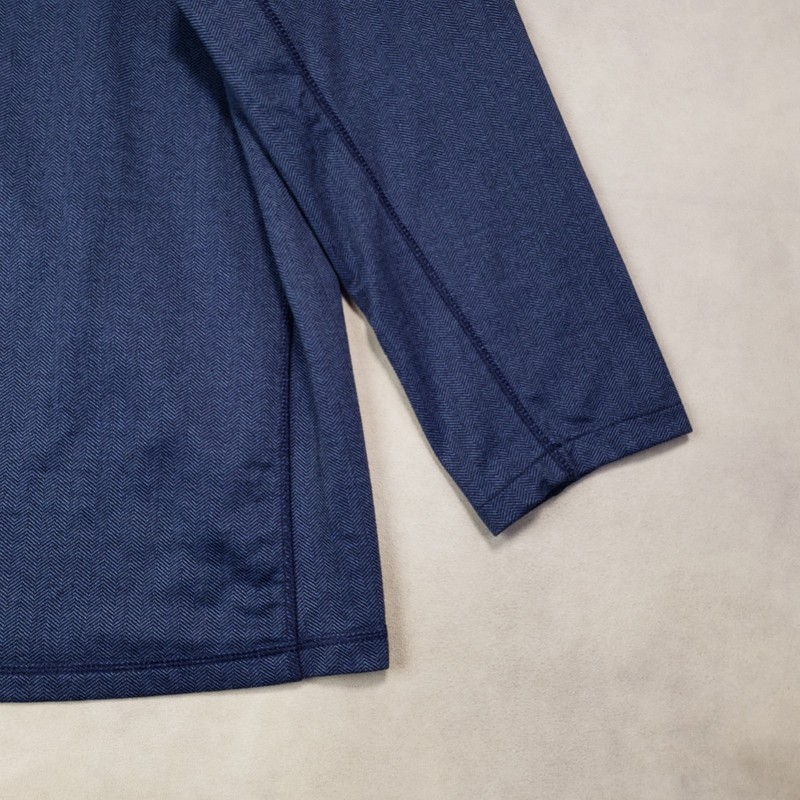Greyson 1/4 Zip Pullover Mens Medium Short Blue Herringbone Performance Stretch gallery