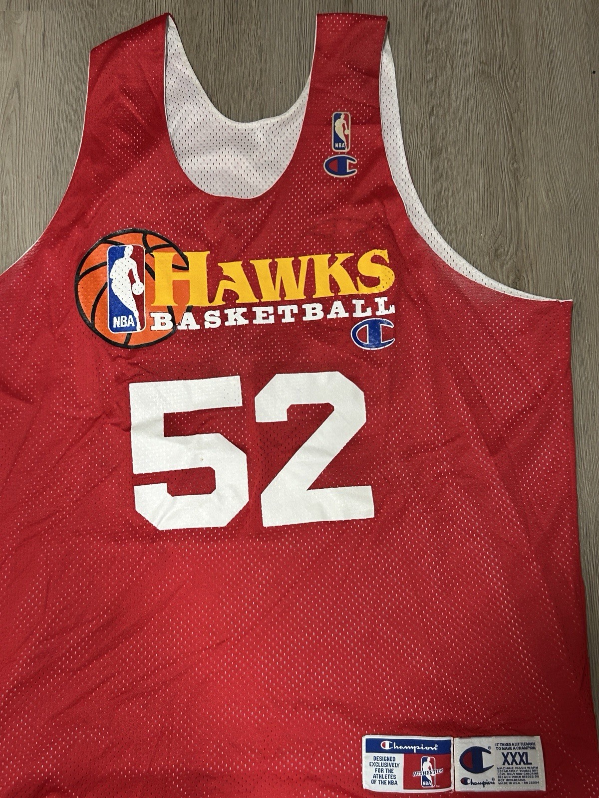 90's ATLANTA HAWKS TEAM ISSUED CHAMPION #25 REVERSIBLE BASK. PRACTICE JERSEY 3XL gallery