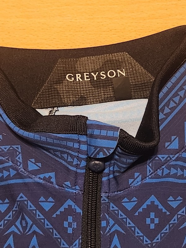 Men's Greyson Full Zip Jacket Sweater Golf Wolf Aztec Blue Performance Size XL gallery
