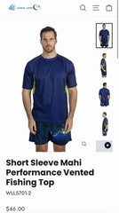 Wave Life UV50+ Vented Quick Dry Fishing T-Shirt Mahi Blue/Green Men S
