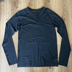 Lululemon Men’s Long sleeve Metal Vent Tech Henley Blue Size S No Tag 3 Button