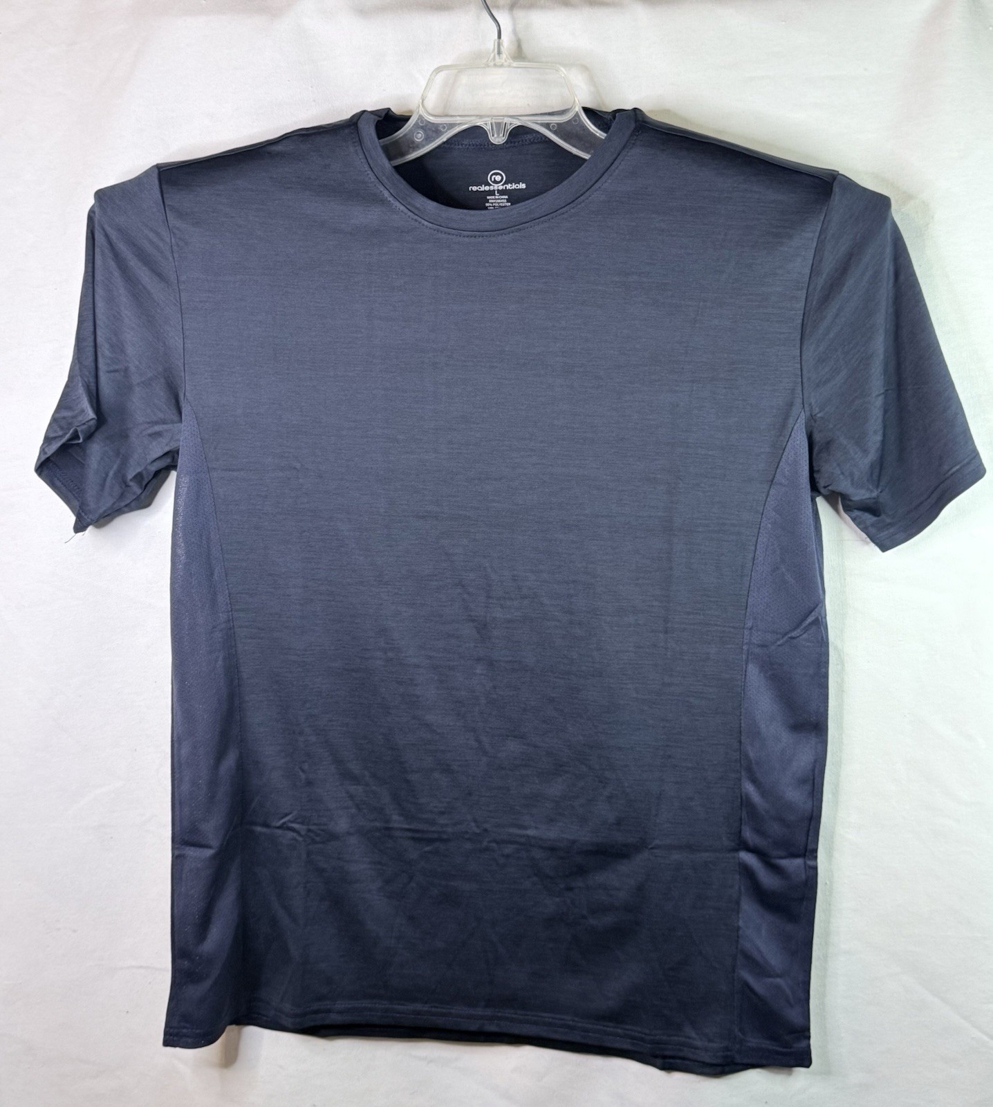 Men's Large blue with Breathable Insert Crew Neck DryFit Gym T-Shirt Brand New gallery