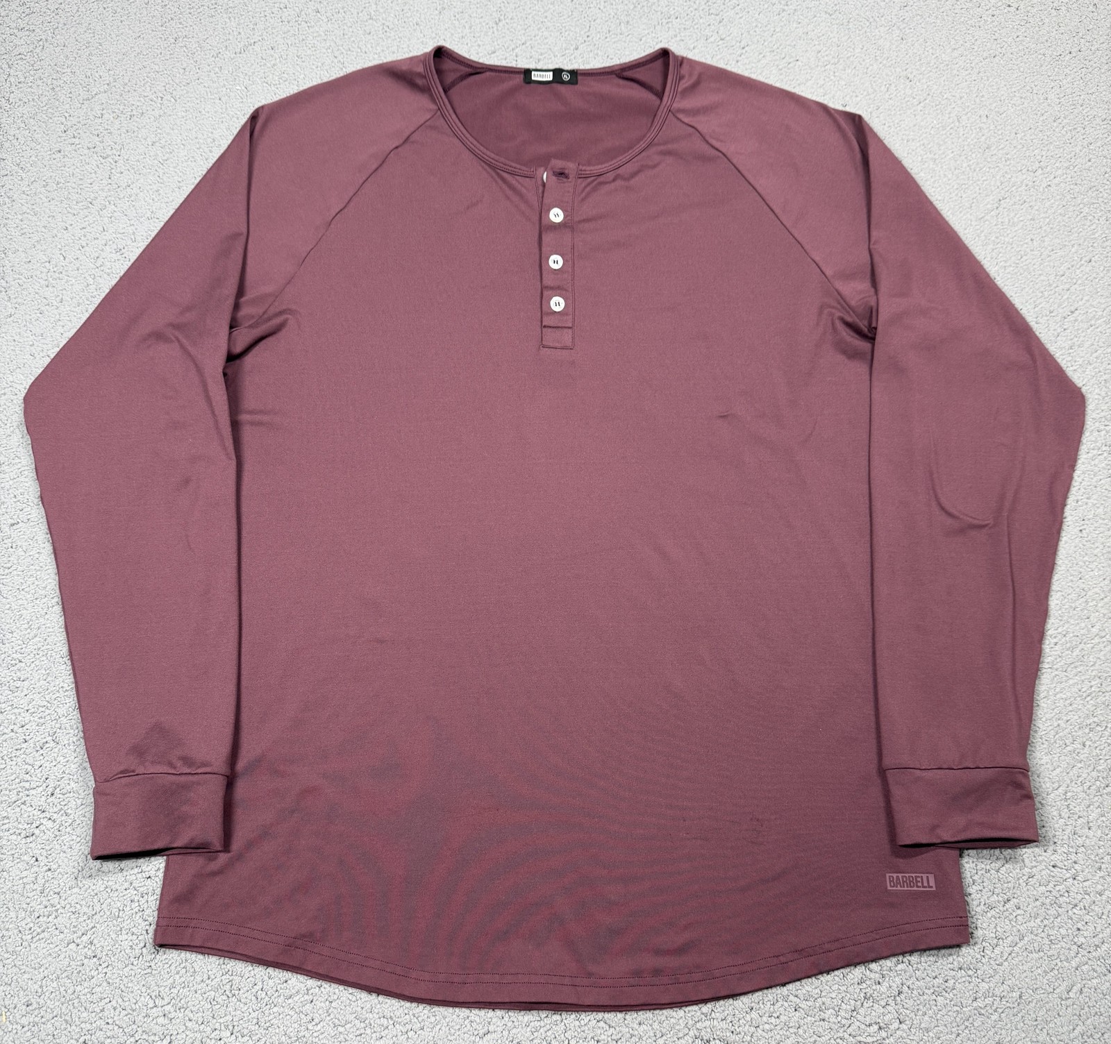 Barbell Shirt Mens XL Purple Long Sleeve Henley Raglan Athletic Performance Top gallery
