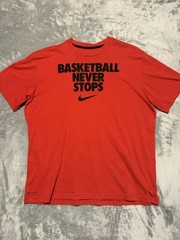 Men’s Nike Basketball Dri-Fit Shirt Size XL Red Short Sleeve Tee