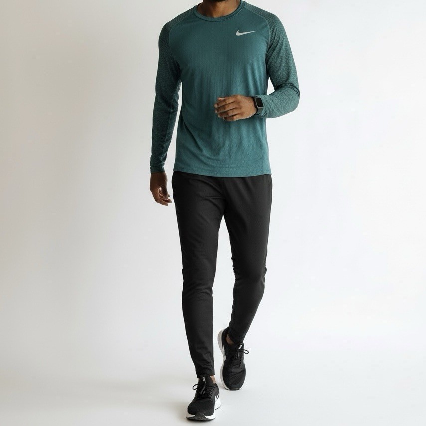 Nike Therma Sphere Element Running Long Sleeve Top Teal Green Black Mens Small gallery