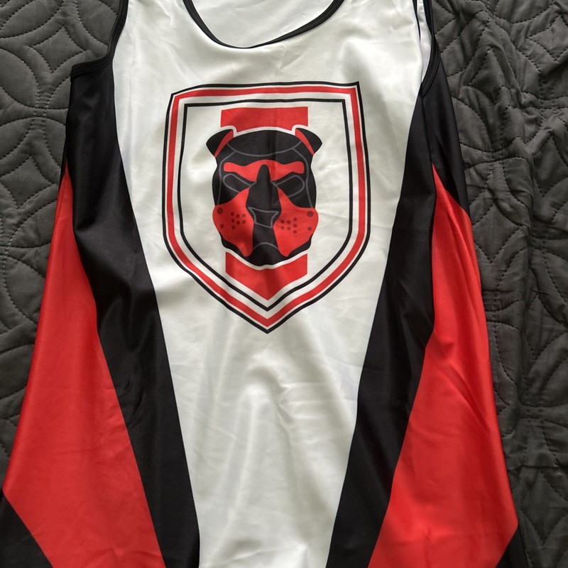 Men Wrestling Kennel Pup Singlet No Zipper Spandex Red L gallery