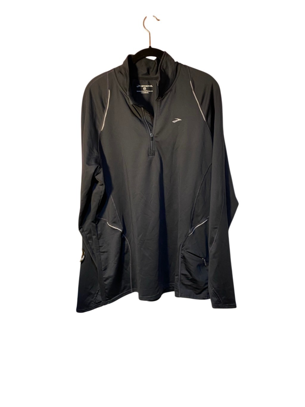 Brooks Mens Reflective Pullover Grey Long Sleeve Equilibrium Cycling Top Size... gallery
