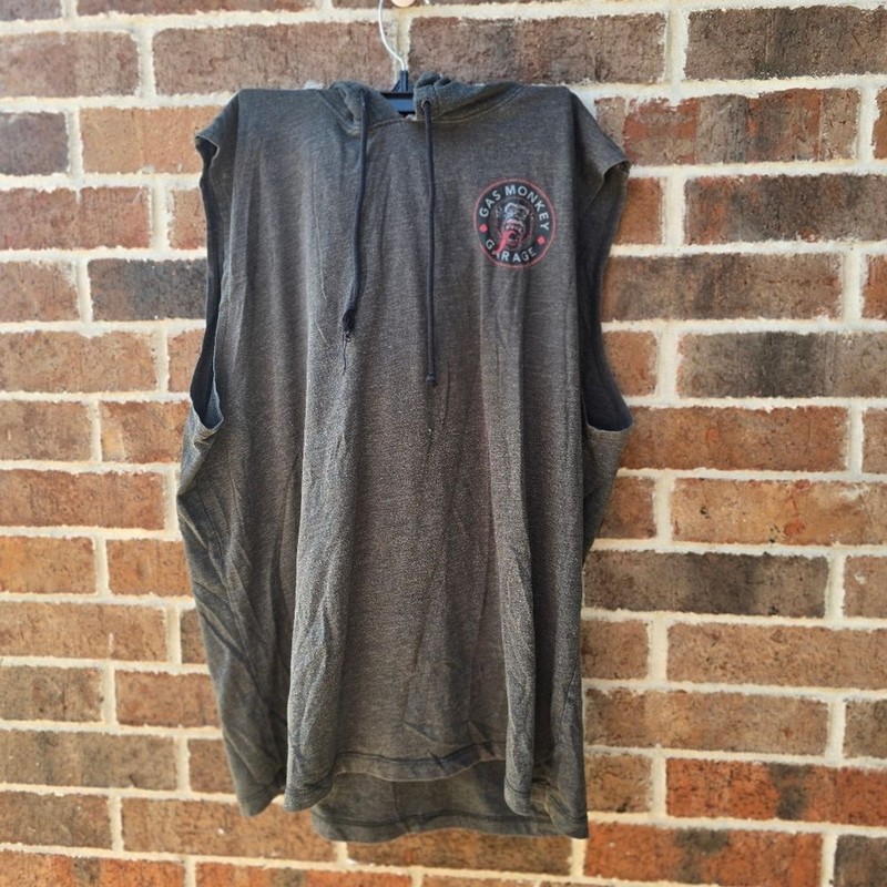 Gas Monkey Garage Hoodie Tank Top Men’s XXL Gray Graphic Logo Streetwear gallery