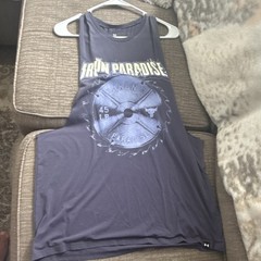 Under Armour Project Rock Men’s L Loose Crew Neck Sleeveless Graphic Tank Purple